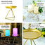 2-Pack Pillar Candle Holders Gold Metal Geometric Triangle Base Design - Decorative Centerpiece 5"