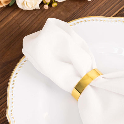 4 Pack 2" Shiny Gold Metal Semicircle Napkin Rings, D-Shaped Serviette Buckle Napkin Holders