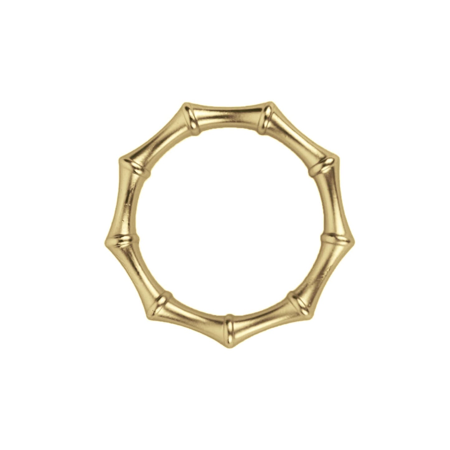 4 Pack Gold Metal Napkin Rings Bamboo Knuckle Style, Modern Serviette Holders - 2"