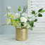 2-Pack Flower Plant Pots Textured Round Design Metallic Gold - Ceramic Cylindrical Indoor Planters 5"