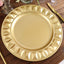 6-Pack Plastic Round Charger Plates 13" in Gold with Bejeweled Rim, Luxe Decorative Dinner Party Charger Tableware