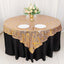 Mesh 72"x72" Table Overlay Square Tablecloth Rose Gold/Gold - Wave Embroidered Sequins Table Topper