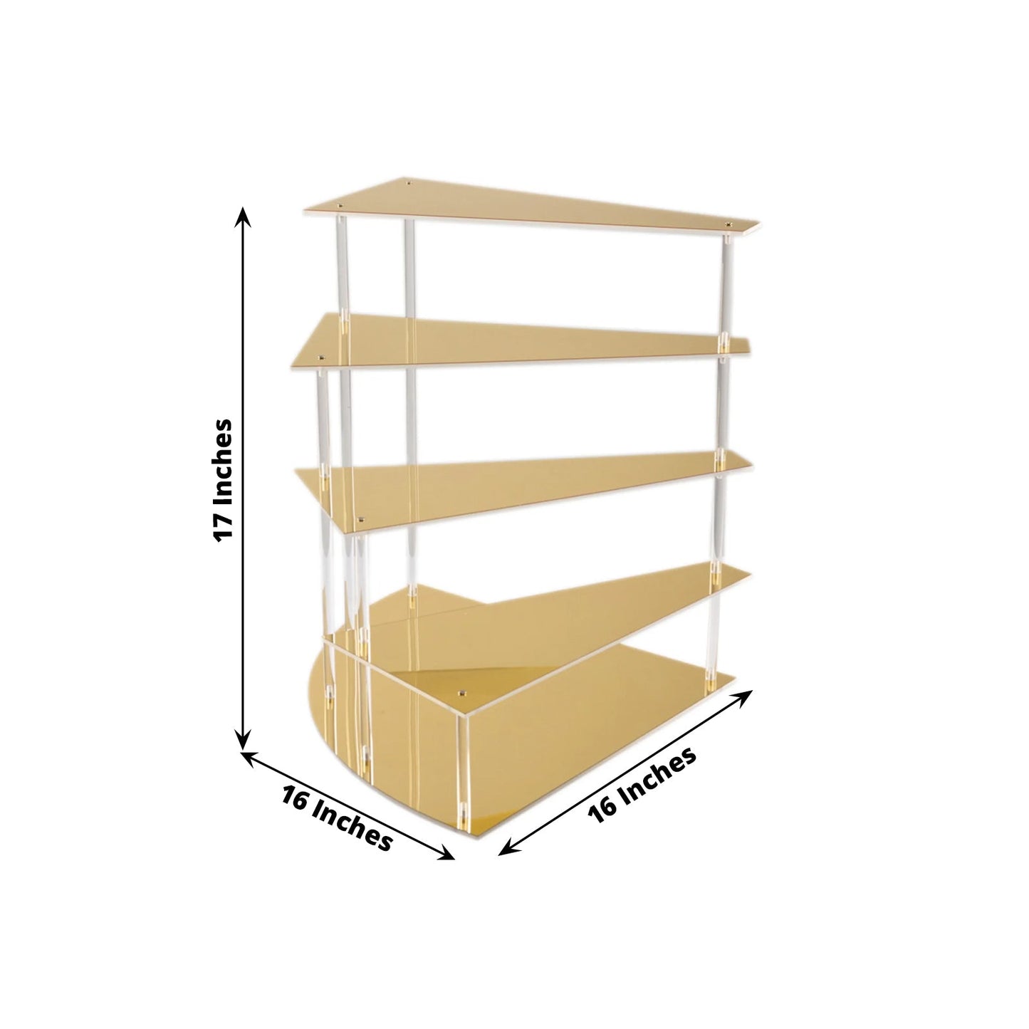 4-Tier Acrylic Cupcake Display Stand Gold Spiral Stairway Design - Stylish Reusable Multi Level Serving Tray Organizer Shelf Riser for Dessert Perfume Retail Jewelry & Collectibles 17"