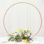 36" Gold Metal Round Hoop Wedding Centerpiece, Self Standing Table Floral Wreath Frame