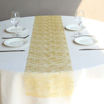 Mesh 11"x108" Table Runner Metallic Gold - Glitter Design for Convenient Event Decoration