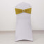 5 Pack Chair Sashes Shimmer Tinsel Spandex 5"x12" with Silver Rhinestone Buckles Gold - Stylish Decor for Weddings