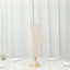 2-Pack Crystal Beaded Trumpet Vase Gold - Exquisite Floral Display Centerpiece Stand Set for Banquets & Receptions 28" Tall