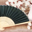 5 Pack Hunter Emerald Green Asian Silk Folding Fans Party Favors, Oriental Folding Fan Favors