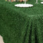 Polyester 90"x156" Rectangle Tablecloth Green with Shaggy Fringe Table Cover