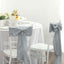 5 Pack Taffeta 6"x106" Chair Sashes Silver Accordion Crinkle Texture - Stylish Decor for Weddings & Gatherings