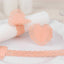 12 Pack Blush Shimmery Laser Cut Heart Paper Napkin Holders with Lace Pattern, Disposable Napkin Rings Bands