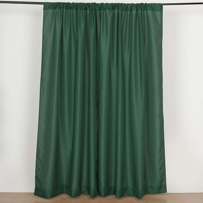 2 Pack Hunter Emerald Green Polyester Event Curtain Drapes, 10ftx8ft Backdrop Event Panels With Rod Pockets 130 GSM