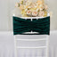 5 Pack Crushed Velvet Chair Bands Hunter Emerald Green Wide Ruffle Style - Textured Chair Sashes for Stunning Event Decor - 8"x15"
