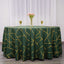 Polyester 120" Round Tablecloth Hunter Emerald Green with Gold Foil Geometric Pattern Wrinkle-Resistant Seamless Table Cover