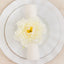 4-Pack Napkin Holders with Silk Peony Flower â€“ Ivory Floral Napkin Rings for Dining Table Settings