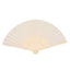5 Pack Ivory Asian Silk Folding Fans Party Favors, Oriental Folding Fan Favors