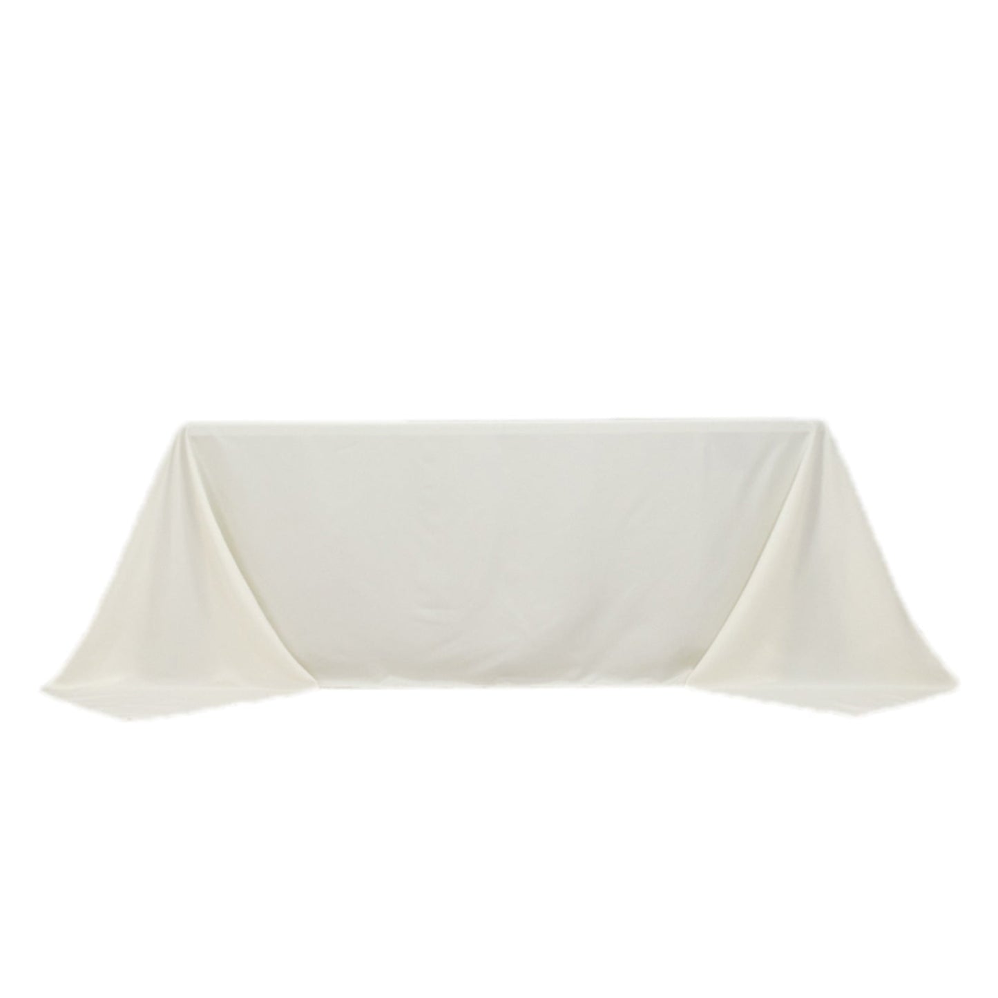 Fire Retardant Premium Polyester 90"x132" Rectangular Tablecloth Ivory - High-Performance Seamless Table Cover