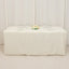 Fire Retardant Premium Polyester 6ft Rectangular Tablecloth Ivory Fitted High-Performance Table Cover