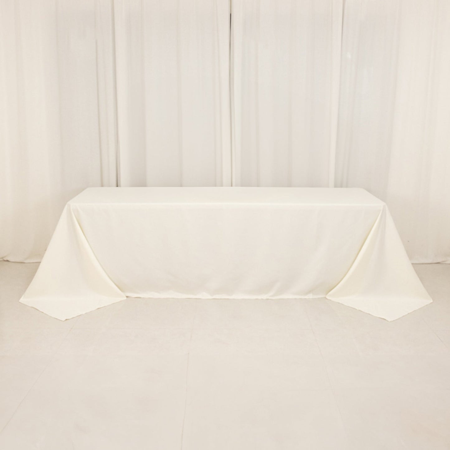 Cotton Blend 90"x156" Rectangle Tablecloth Ivory - Seamless Wrinkle-Resistant Table Cover