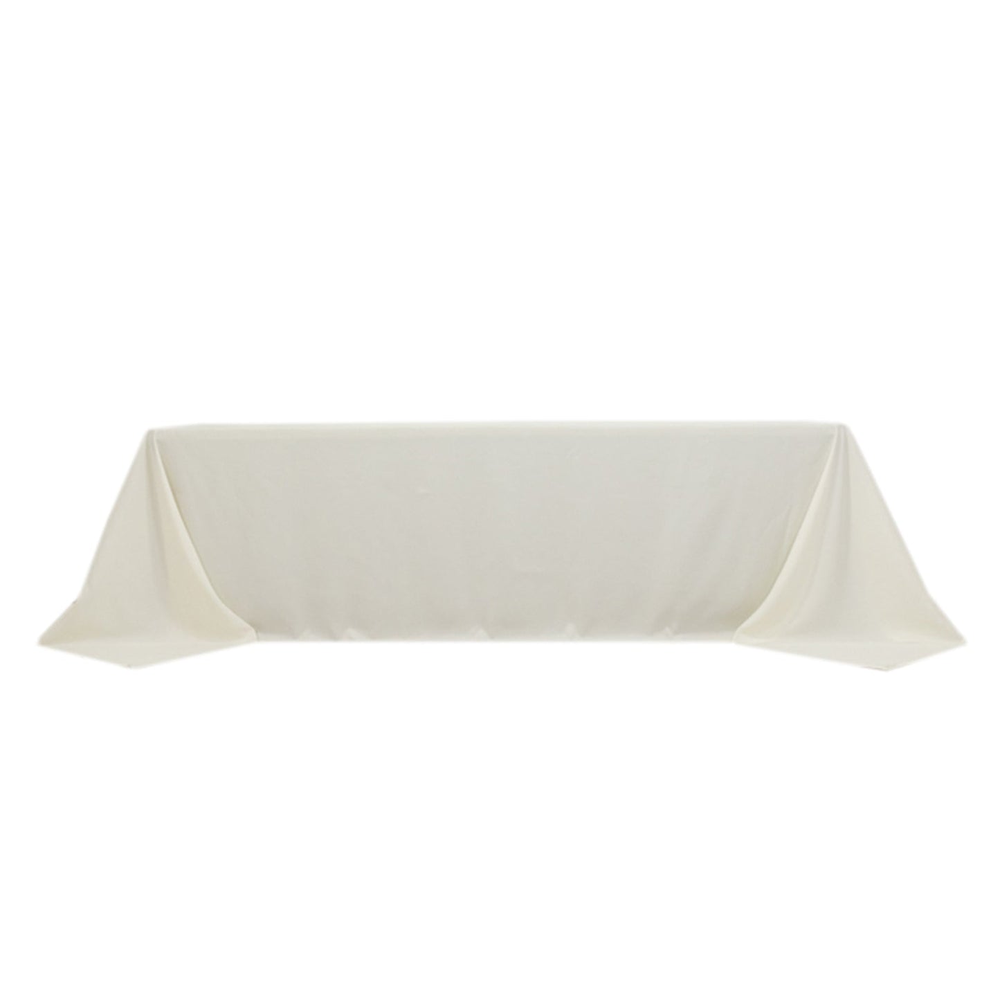 Fire Retardant Premium Polyester 90"x156" Rectangular Tablecloth Ivory - High-Performance Seamless Table Cover
