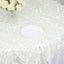 Taffeta 54"x54" Table Overlay Square Tablecloth Ivory 3D Leaf Petal Table Cover
