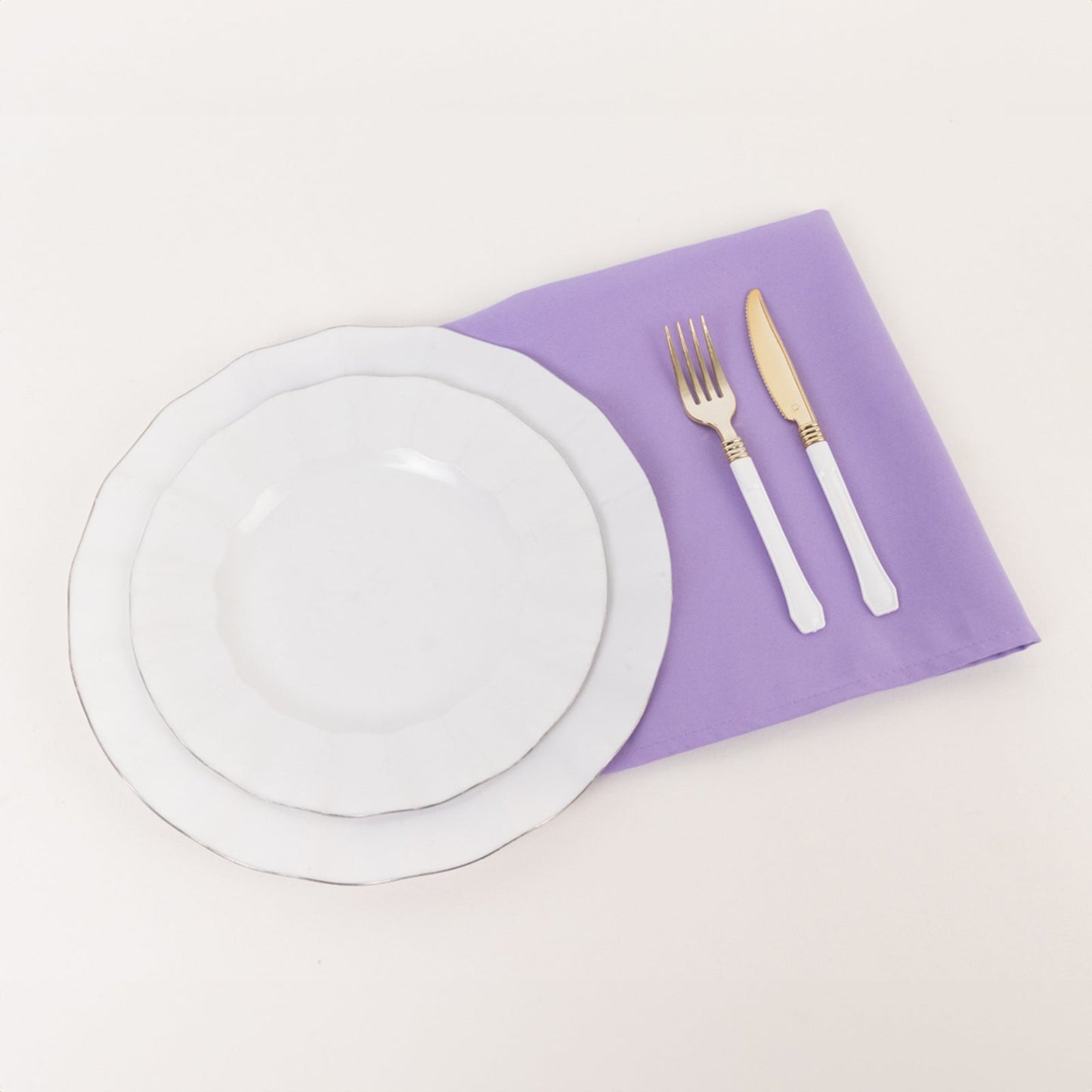 5 Pack Premium Polyester 20"x20" Napkins Lavender Lilac - Wrinkle-Resistant & Durable Dinner Napkins