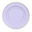 25-Pack Paper 10" Round Dinner Plates in Lavender Lilac Sunray Design with Gold Rim - Disposable Heavy Duty 350GSM Party Plates