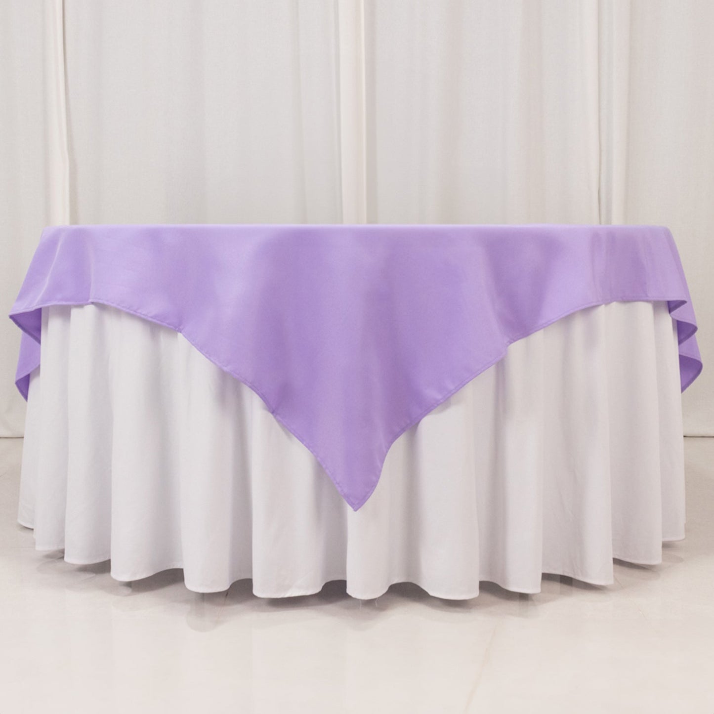 Premium Polyester 70"x70" Table Overlay Square Tablecloth Lavender Lilac 220GSM Wrinkle-Resistant Table Cover