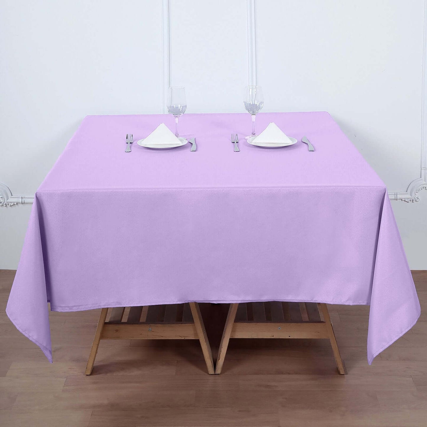 Polyester Square 70"x70" Tablecloth Lavender Lilac - Wrinkle-Resistant & Durable Table Cover