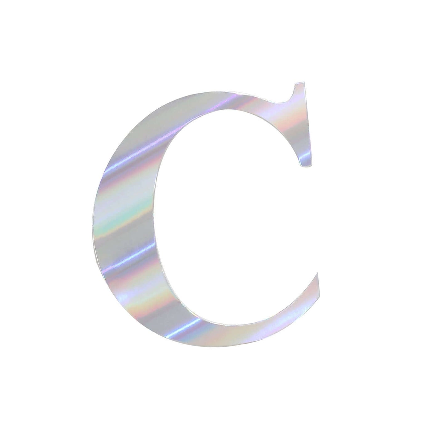 4 Pack 5" Iridescent Alphabet Stickers Banner, Customizable Stick on Letters - C