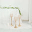 Set of 3 Crystal Beaded Goblet Votive Candle Holder Stands Gold - Tea Light Centerpiece 18", 16", 14"