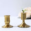 Set of 4 Metal Taper Candle Holders Vintage Gold with Sturdy Round Base - Traditional Pillar Candlestick Holders 2.5", 3"