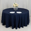 Fire Retardant Premium Polyester 120" Round Tablecloth Navy Blue - High-Performance Seamless Table Cover