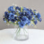 4 Bushes 12" Navy Blue Real Touch Artificial Silk Rose Flower Bouquet, Faux Bridal Flowers