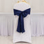 5 Pack Lamour Satin 6"x106" Chair Sashes Navy Blue - Stylish Reusable Decorative Bows