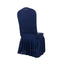 Spandex Chair Cover with Ruffle Pleated Skirt for Banquet Chairs Navy Blue - 1-Piece Stretch Fitted Slipcover