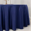 Lamour Satin 120" Round Tablecloth Navy Blue - Seamless Table Cover with Soft Tempered Sheen