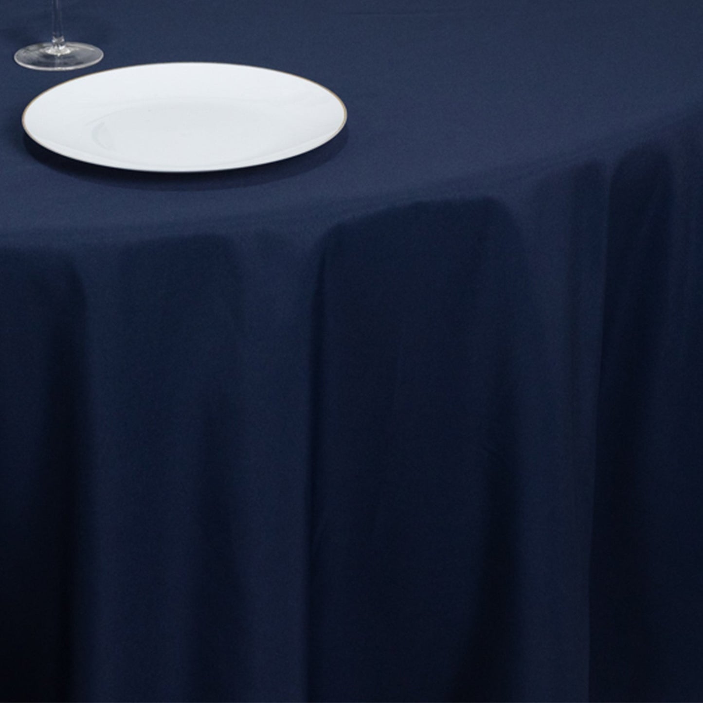 Fire Retardant Premium Polyester 108" Round Tablecloth Navy Blue - High-Performance Table Cover