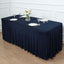 Spandex Rectangle 72"x30" Table Skirt Navy Blue with Wavy Skirt-Like Effect Table Cover