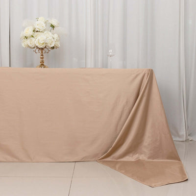 Scuba Rectangular 90"x156" Tablecloth Nude - Wrinkle Free, Stain Resistant & Seamless Table Cover