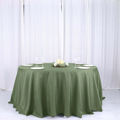 Polyester 132" Round Tablecloth Olive Green - Seamless Chic Table Cover