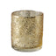 6-Pack Mercury Glass Candle Holders Gold Palm Leaf Design - Votive Tealight Holders for Events