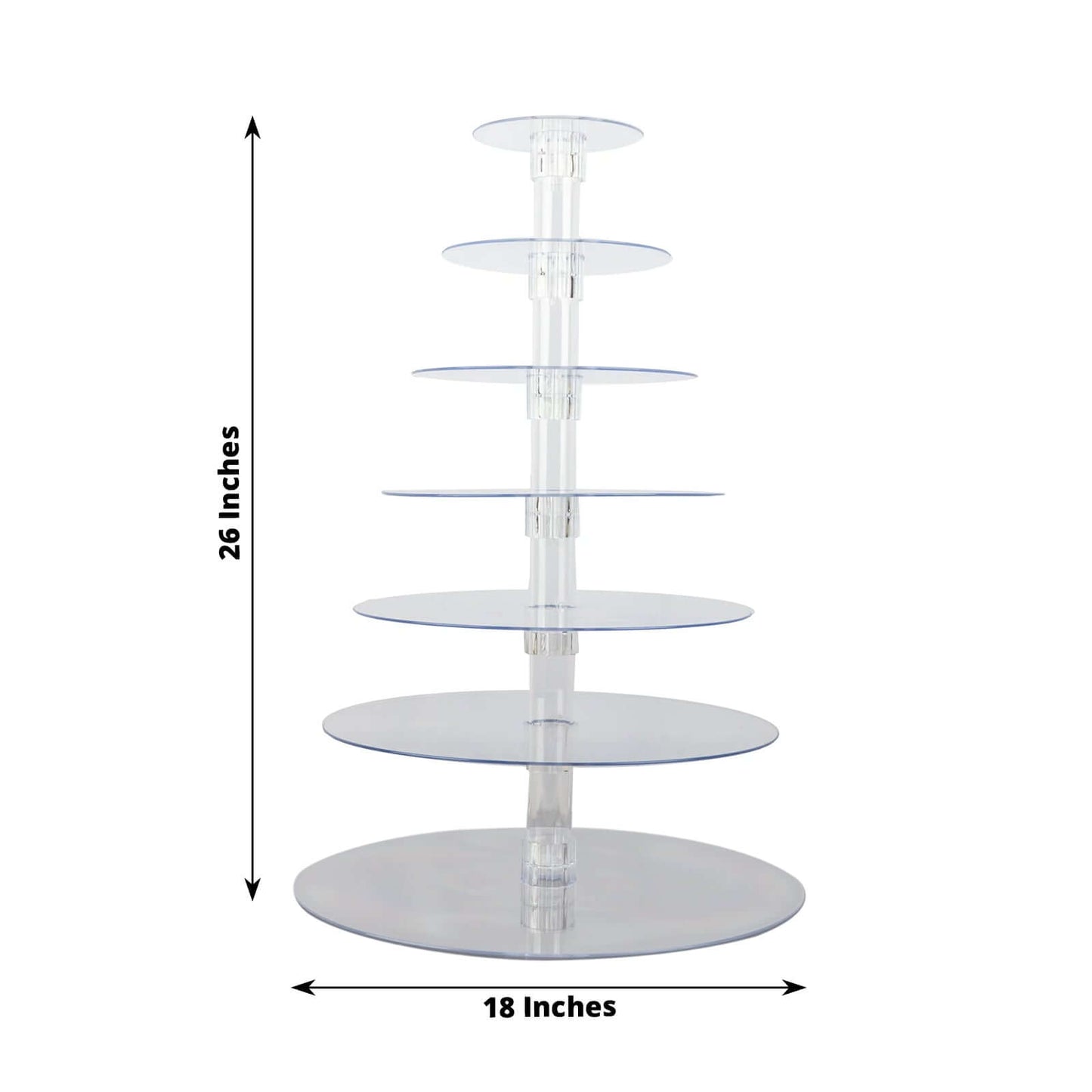 7-Tier Acrylic Round Cupcake Stand Clear & Catering Displays 26"