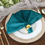 5 Pack Premium Velvet 20"x20" Napkins Peacock Teal - Soft Sheen Finish Cloth Napkins