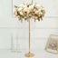 2-Pack Metal Flower Stand Gold with Spiral Hanging Beads - Crystal Pedestal Table Wedding Centerpiece 24"