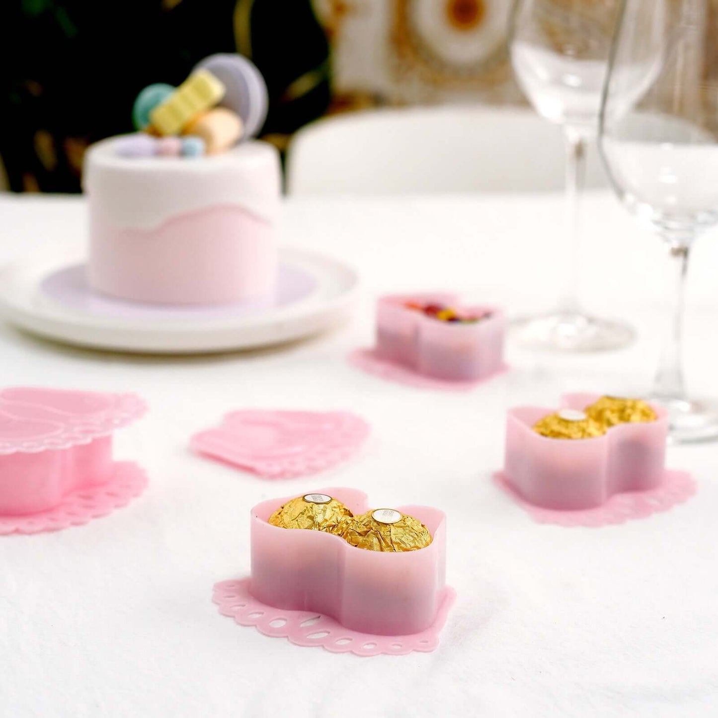 12-Pack Fillable Mini Candy Container in Baby Feet Style Pink - Unique Candy Treat Favor Boxes for Baby Shower 3.5"