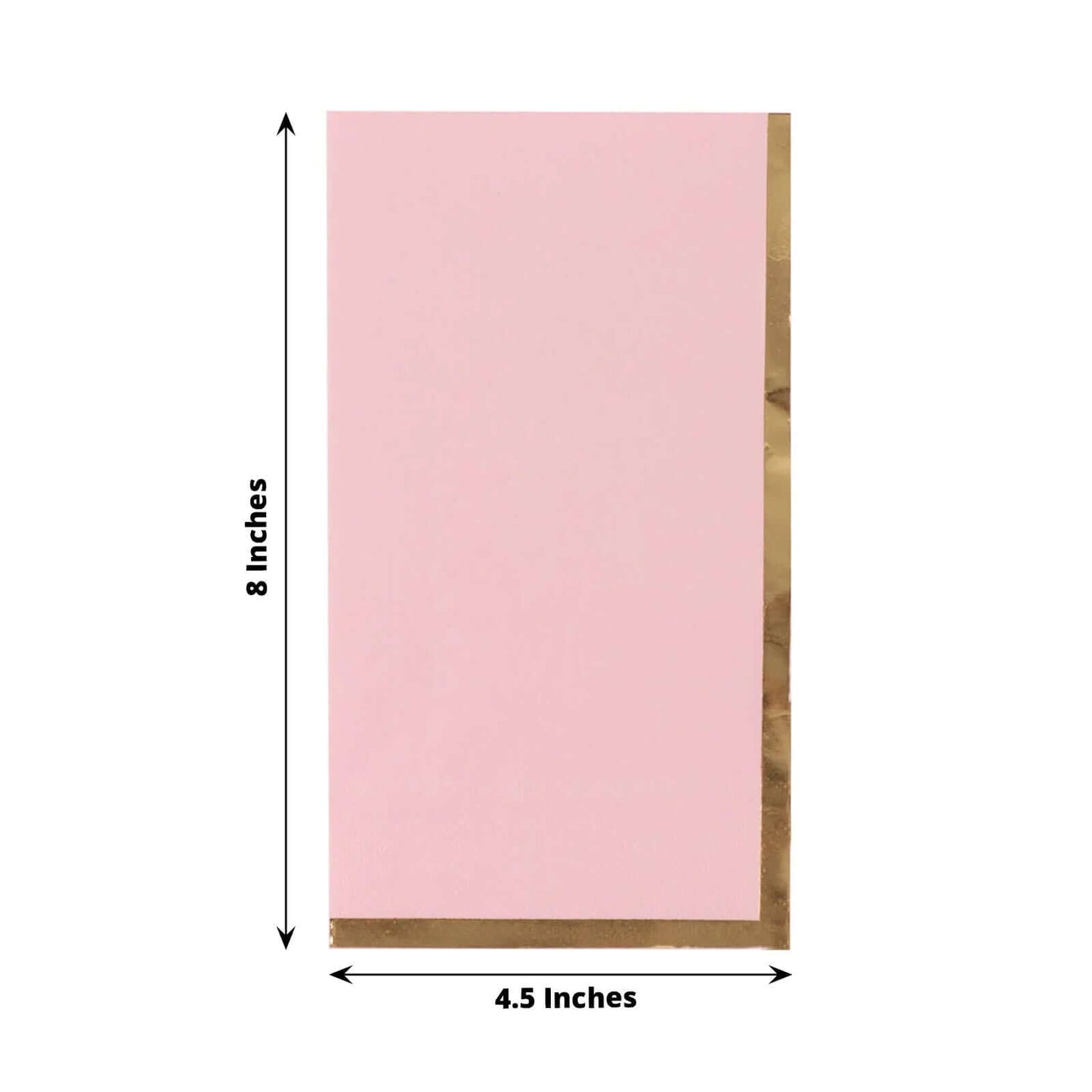 50-Pack Paper Dinner Napkins Pink with Gold Foil Edge 2 Ply - Stylish Disposable Napkins