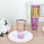 12-Pack Plastic Party Cups Transparent Purple with Gold Rim - Durable Disposable Tumblers for Drinks 17oz 5.5"