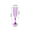 6-Pack Plastic Wedding Toast Flutes Purple Transparent Crystal Cut Style - Reusable Champagne Glasses 8oz
