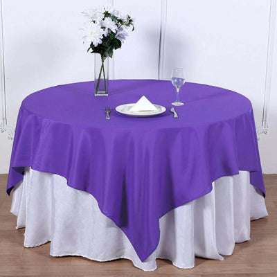 Polyester 70"x70" Table Overlay Square Tablecloth Purple - Wrinkle-Resistant & Durable Table Cover